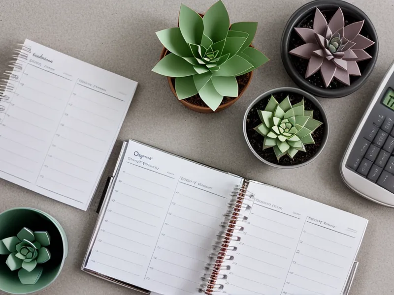 Agenda papier et calculatrice pour suivre les échéances fiscales d'un auto-entrepreneur