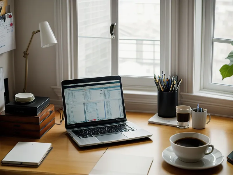 Scanner de documents compact numérisant une facture sur un bureau d'auto-entrepreneur bien rangé.
