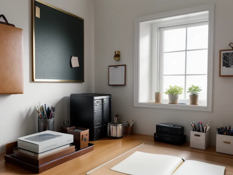 Montage du mécanisme électrique d'un bureau assis-debout, vis et outils éparpillés au sol