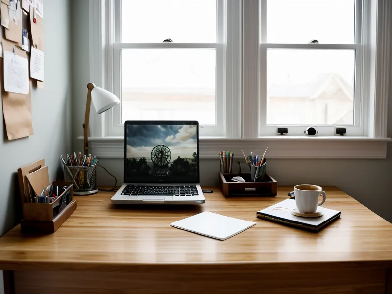 Gros plan sur la courbure d'un écran de bureau ergonomique utilisé pour la comptabilité d'une indépendante
